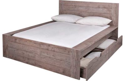 Collection Seattle Double 2 Drw Storage Bed Frame-Smokey Oak